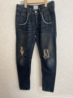 即購入可Ungrid アングリッドダークスタッズサルエルデニム24