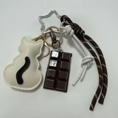 じゃらじゃらキーホルダー 猫 チョコレート