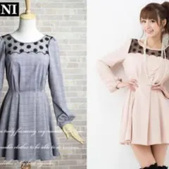 INGNI 長袖ミニワンピース 春色 レースが可愛い