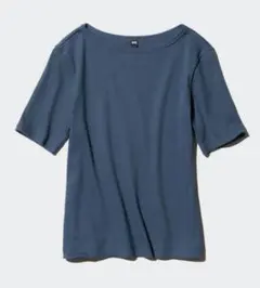 ［UNIQLO］リブボートネックTシャツ（五分袖）