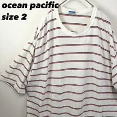 【希少 入手困難】オーシャンパシフィック ボーダー 半袖Tシャツのサムネイル