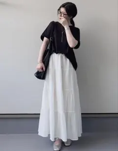 GU ティアードマキシスカート　ホワイト