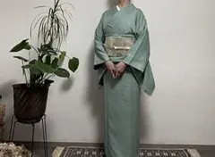 ミントグリーンのお着物。