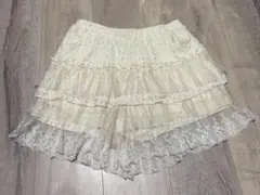 レース ティアードショートパンツ ポケット付き