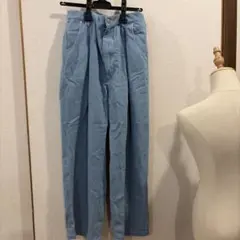 ライトブルー ストレートデニム ゴムウエストお値下げ