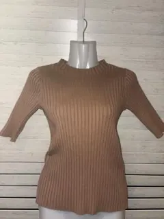 トップス 5分袖 ロペピクニック サイズ38 カットソー リブニット 五分袖