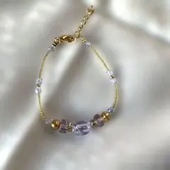 ホワイトラブラドライト×ミックストルマリンデザインブレス - メルカリ
