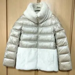 美品✨ HERNO ヘルノ エコファー 素材切替ダウン コート 38