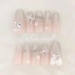 ネイルチップ　量産型　フレンチガーリー　推しネイル　ワンホン　マグネット　韓国