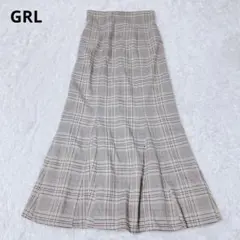 グレイル　ロングスカート　マーメイド　チェック　バックスリット　配色　フェミニン