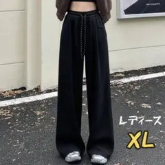 ジャージ スウェットパンツ 薄手 ストレート 黒 ブラック XL 楽ちん 部屋着
