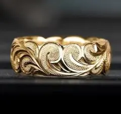 1157★限定入荷★ハワイアン ジュエリー リング ゴールド 14号 花デザイン