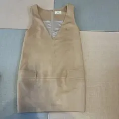 GRACE CONTINENTAL ベージュ Vネックノースリーブワンピース