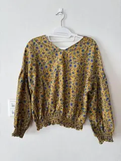 nano universe ナノユニバース　花柄 Vネック トップス　ブラウス