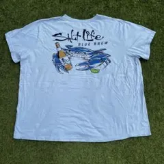 SALT LIFE ポケット プリントTシャツ 3XLT ライトブルー y2k