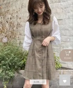 ガーリーバックリボンワンピ