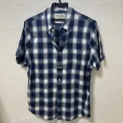 Abercrombie & Fitch 半袖チェックシャツ ボタンダウン　L
