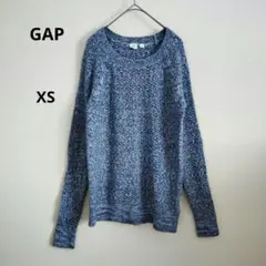 GAP ギャップ 青系 長袖 ニット セーター XS 無地 シンプル 秋 冬