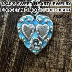 スウィートハートジュエリーダブルハート 七宝焼 シルバーヴィンテージネックレス1