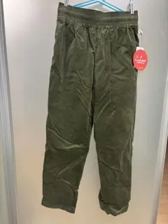 Cookman シェフパンツ　ベルベット　オリーブグリーン