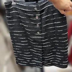 CHANELビーズボーダースカート サイズ38 - メルカリ