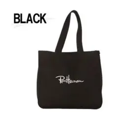 ロンハーマン トートバッグ キャンバス 人気刺繍ロゴ入り　ブラック