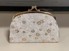 か*ん様 二つ折り財布　ポーチ　ホワイト　ゴールド