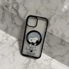 スヌーピー iPhone15ケース ブラック