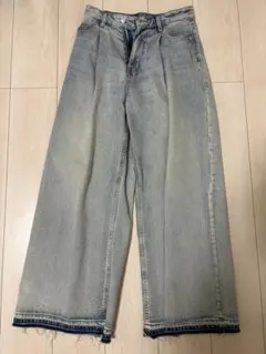 LOWRYS FARM ライトブルー ワイドパンツ