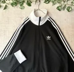 adidasアディダス ベッケンバウアー トラックジャケット 黒×白 刺繍 XL