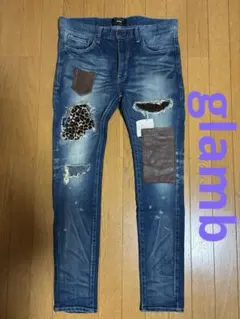 glamb スキニーデニムパンツ パッチワーク ダメージ加工のサムネイル