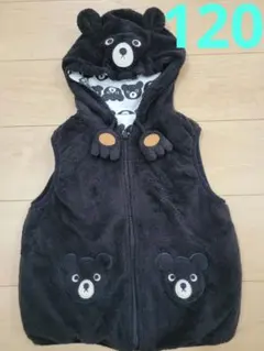 MIKI HOUSE　DOUBLE.B　ビーくん　なりきりボアベスト　黒　120