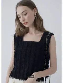 maison de dolce ツイードベストblack 新品】メゾンドドルチェ キャンディツイードベスト ブラック 黒