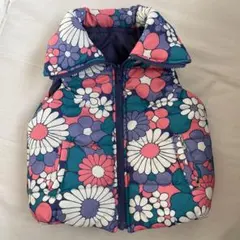 VANAVANA 花柄 リバーシブル　ダウンベスト サイズ80