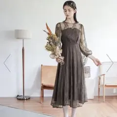 Bflat オケージョンドレス 茶色