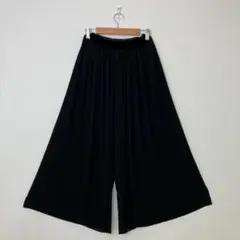 ZARA BASIC ザラ プリーツワイドパンツ ガウチョパンツ ブラック XS