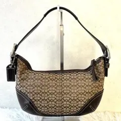 COACH ショルダーバッグ アクセサリーポーチ　キャンバス ブラウン 6351