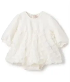 petit main 花柄レースロンパース 80