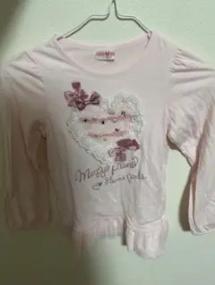 mezzo piano ハートモチーフ 長袖Tシャツ 130cmのサムネイル