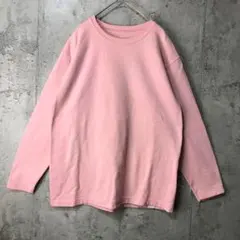 Y3069古着 トレーナー スウェット ピンク 無地 90s Y2K
