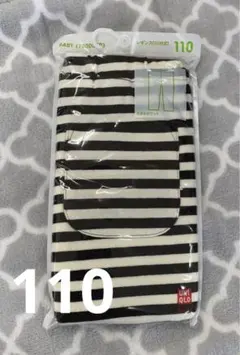 ユニクロ　レギンス（10分丈）　１１０　ボーダー　ブラック