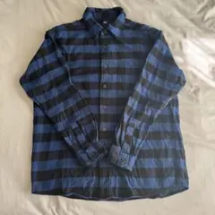 UNIQLO ユニクロ チェック柄 長袖シャツ ブルー ブラック L