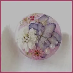 N.756】ハンドメイドヘアゴム/ポニーフック 紫陽花 かすみ草 スワロ