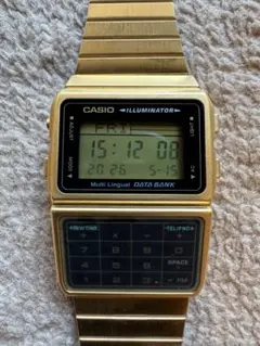 希少】CASIO データバンク ゴールド DBC-630 ウォッチスタンド付き
