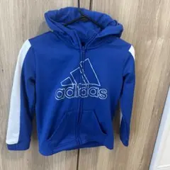 adidas フード付きパーカー 青