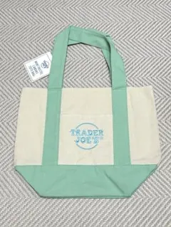 Trader Joe's　トレジョ　ミニトートバッグ　パステルグリーン