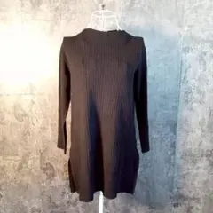 ✨INDIVI✨インディヴィ♡フィッシュテールリブニットチュニック♡黒(38)のサムネイル
