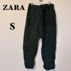 ZARA ザラ リネンブレンド ワイドパンツ イージーパンツ ブラック S