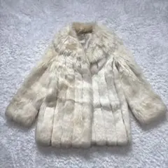 【美品】フォックスファーコート 本物毛皮 ジャケット 42 XL