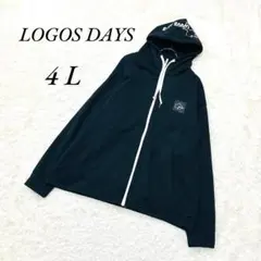 《ロゴス デイズ》ジップアップパーカー/フード/フーディ/ロゴデザイン/4L